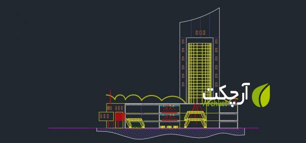 طرح آماده معماری برج اداری تجاری