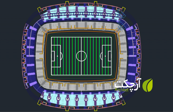 طرح استادیوم فوتبال کامل