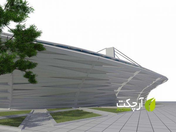 طرح آماده معماری استادیوم فوتبال